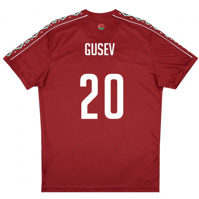 Danxen Women Belarus Bogdan Gusev #20 Deep Red White Home Jersey 26-28 T-Shirt