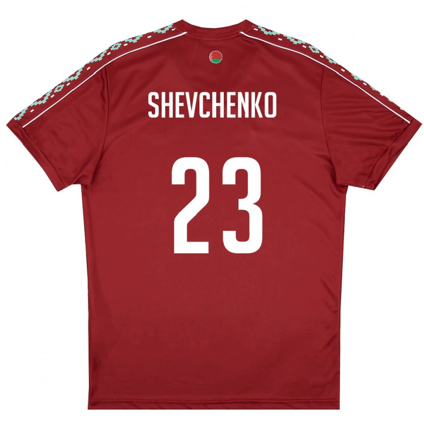 Danxen Women Belarus Gleb Shevchenko #23 Deep Red White Home Jersey 26-28 T-Shirt