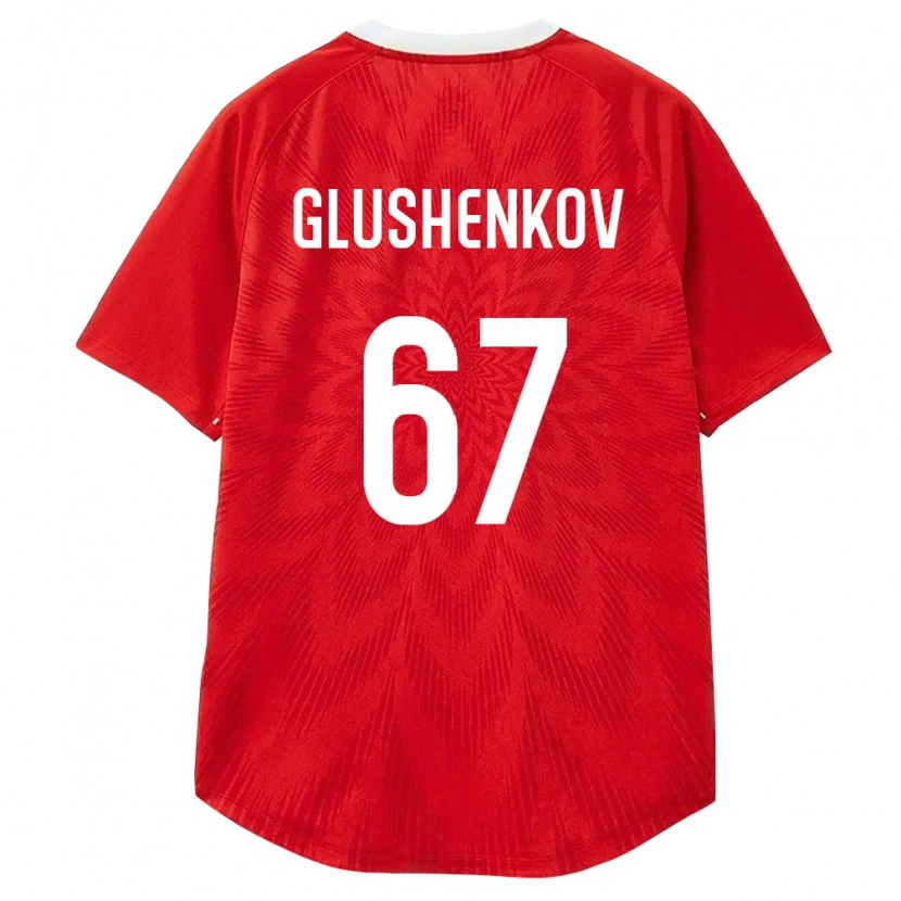 Danxen Women Russia Maksim Glushenkov #67 Red White Brown Home Jersey 26-28 T-Shirt