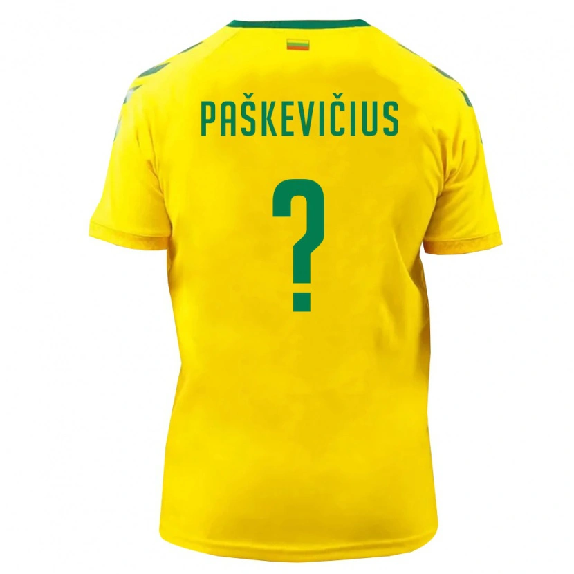 Danxen Women Lithuania Aistis Paškevičius #0 Yellow Green Home Jersey 26-28 T-Shirt