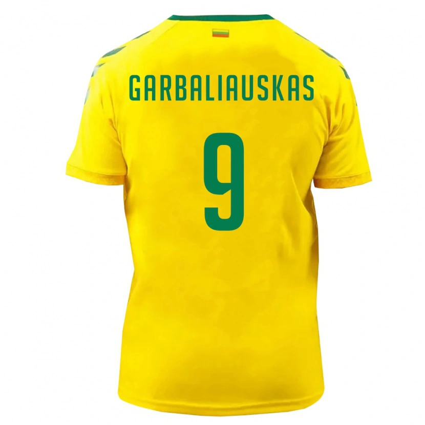 Danxen Women Lithuania Nedas Garbaliauskas #9 Yellow Green Home Jersey 26-28 T-Shirt