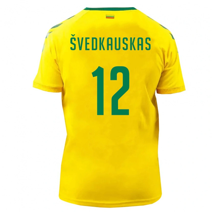 Danxen Women Lithuania Tomas Švedkauskas #12 Yellow Green Home Jersey 26-28 T-Shirt