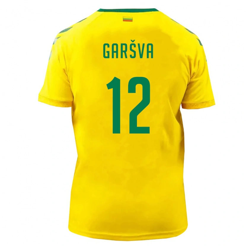 Danxen Women Lithuania Rapolas Garšva #12 Yellow Green Home Jersey 26-28 T-Shirt