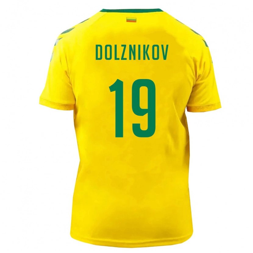 Danxen Women Lithuania Artūr Dolžnikov #19 Yellow Green Home Jersey 26-28 T-Shirt