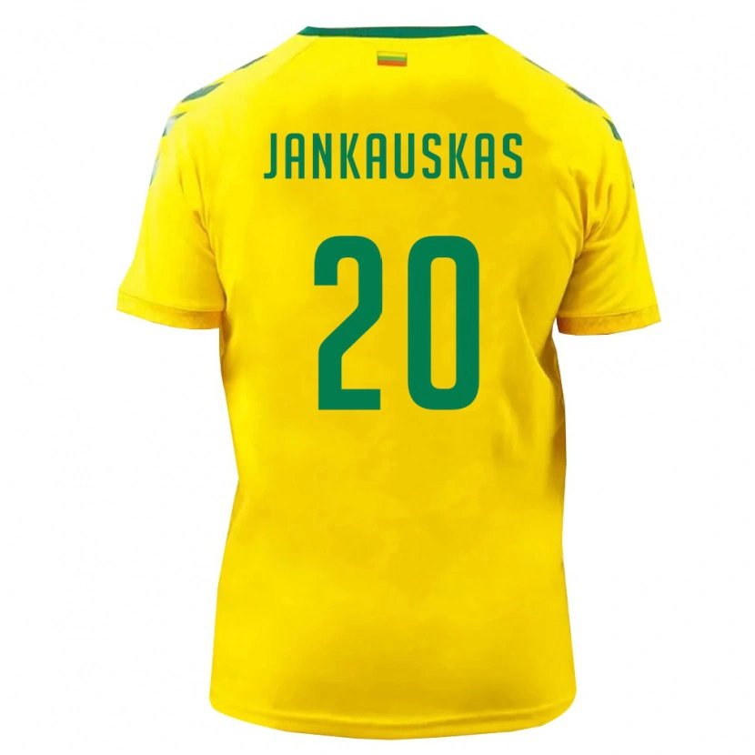 Danxen Women Lithuania Eligijus Jankauskas #20 Yellow Green Home Jersey 26-28 T-Shirt