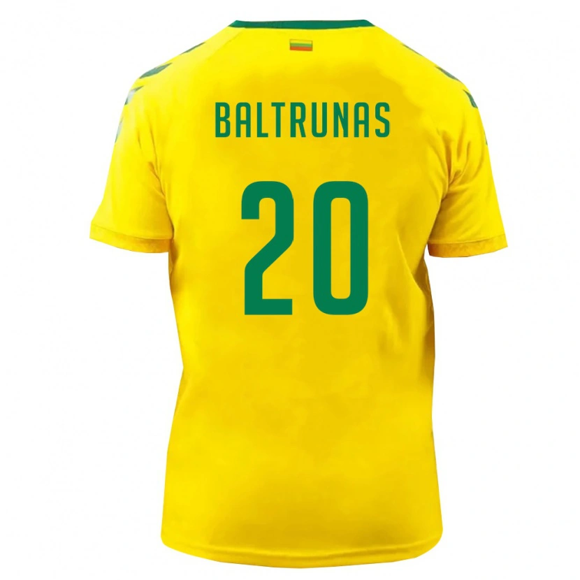 Danxen Women Lithuania Žygimantas Baltrūnas #20 Yellow Green Home Jersey 26-28 T-Shirt