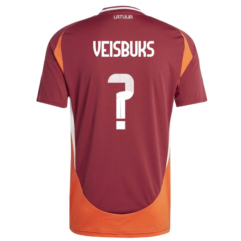 Danxen Women Latvia Davis Veisbuks #0 Deep Red White Orange Home Jersey 26-28 T-Shirt