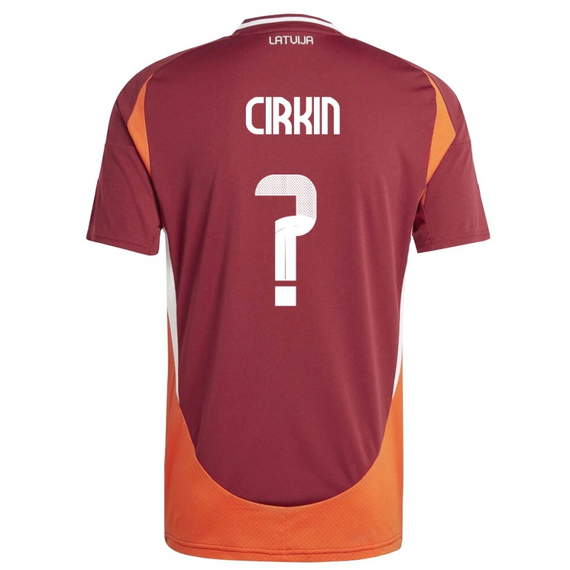 Danxen Women Latvia Dennis Cirkin #0 Deep Red White Orange Home Jersey 26-28 T-Shirt
