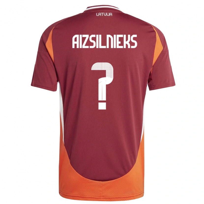 Danxen Women Latvia Andris Aizsilnieks #0 Deep Red White Orange Home Jersey 26-28 T-Shirt