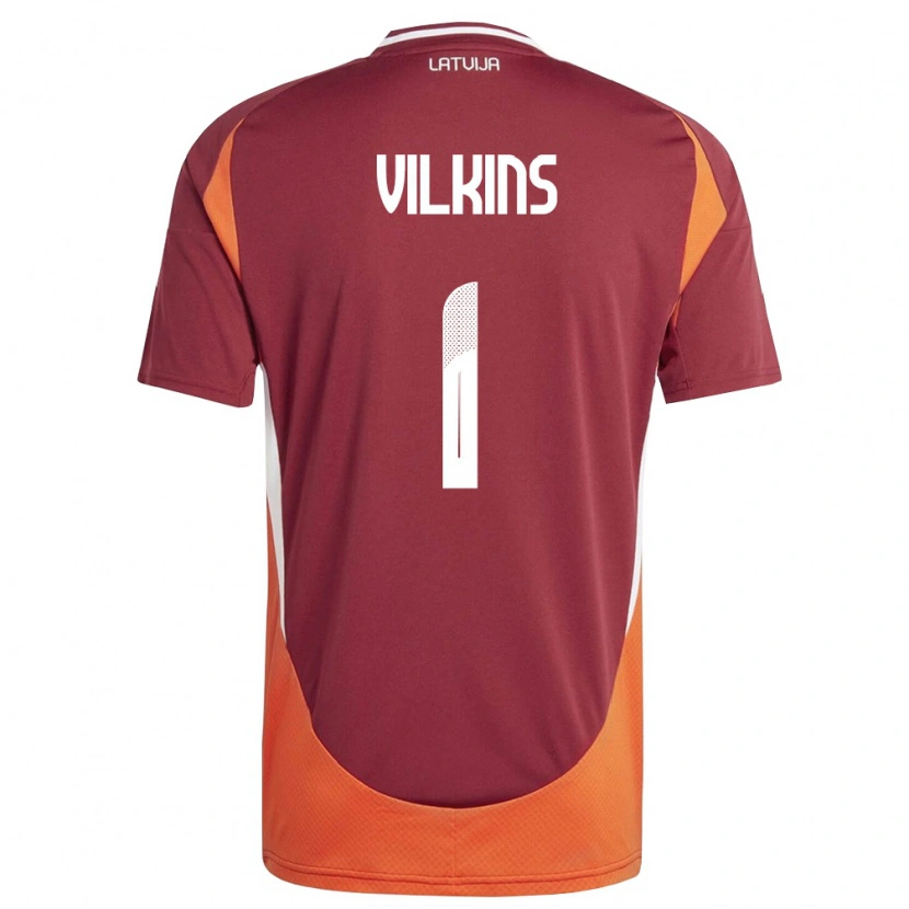 Danxen Women Latvia Hugo Vilkins #1 Deep Red White Orange Home Jersey 26-28 T-Shirt