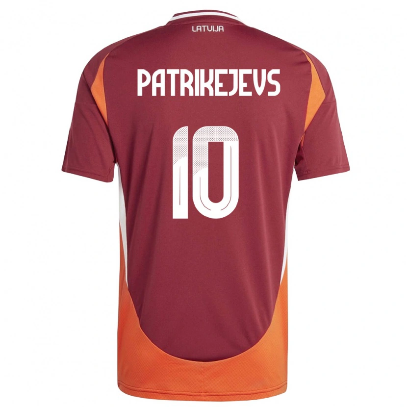 Danxen Women Latvia Ivans Patrikejevs #10 Deep Red White Orange Home Jersey 26-28 T-Shirt