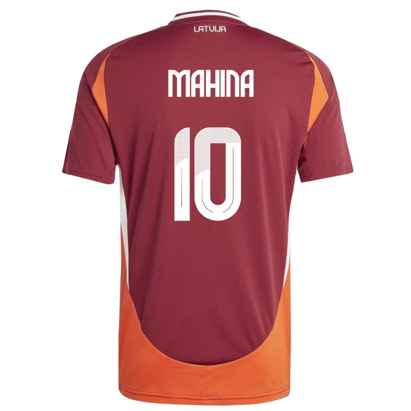 Danxen Women Latvia Nazars Mahina #10 Deep Red White Orange Home Jersey 26-28 T-Shirt