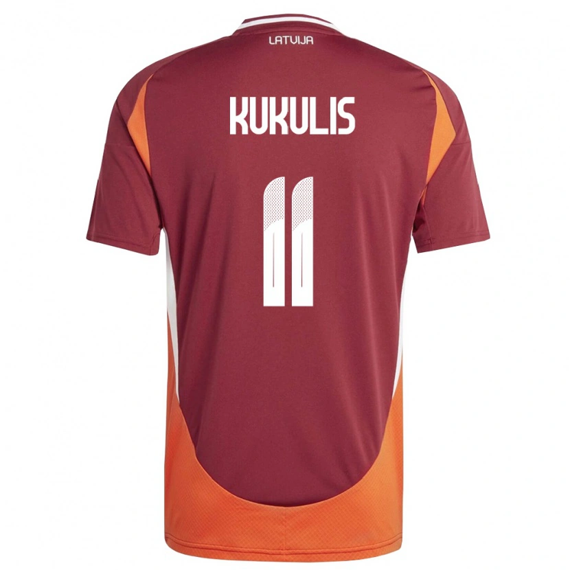 Danxen Women Latvia Roberts Kukulis #11 Deep Red White Orange Home Jersey 26-28 T-Shirt
