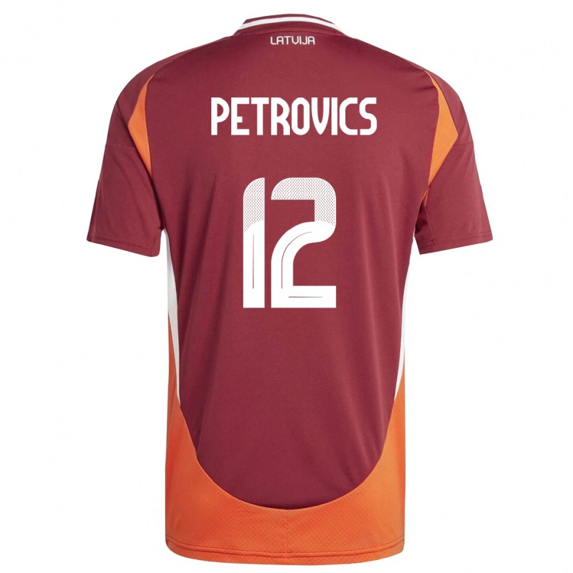 Danxen Women Latvia Toms Petrovics #12 Deep Red White Orange Home Jersey 26-28 T-Shirt