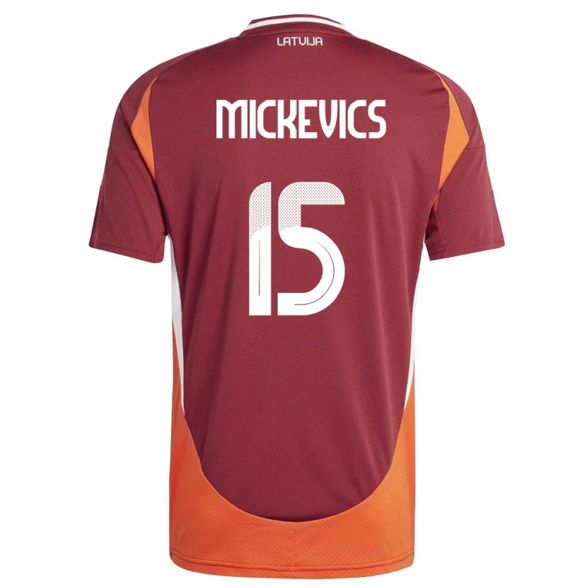 Danxen Women Latvia Tomass Mickevics #15 Deep Red White Orange Home Jersey 26-28 T-Shirt
