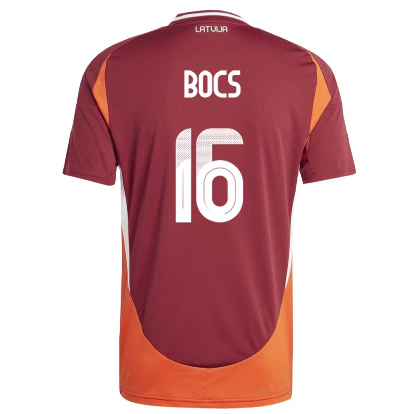 Danxen Women Latvia Roberts Bocs #16 Deep Red White Orange Home Jersey 26-28 T-Shirt