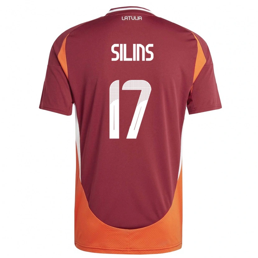 Danxen Women Latvia Miks Silins #17 Deep Red White Orange Home Jersey 26-28 T-Shirt