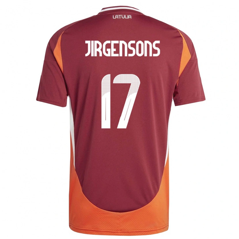 Danxen Women Latvia Bruno Jirgensons #17 Deep Red White Orange Home Jersey 26-28 T-Shirt