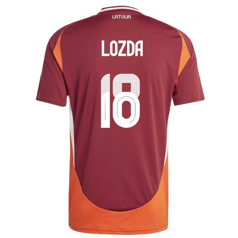 Danxen Women Latvia Linards Lozda #18 Deep Red White Orange Home Jersey 26-28 T-Shirt