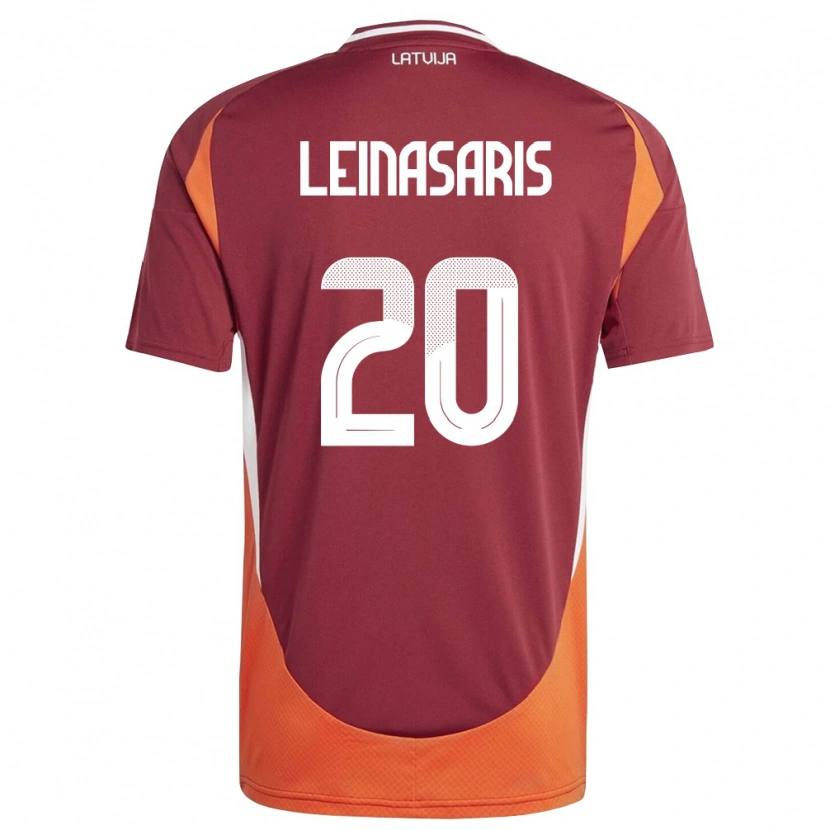 Danxen Women Latvia Augusts Leinasaris #20 Deep Red White Orange Home Jersey 26-28 T-Shirt