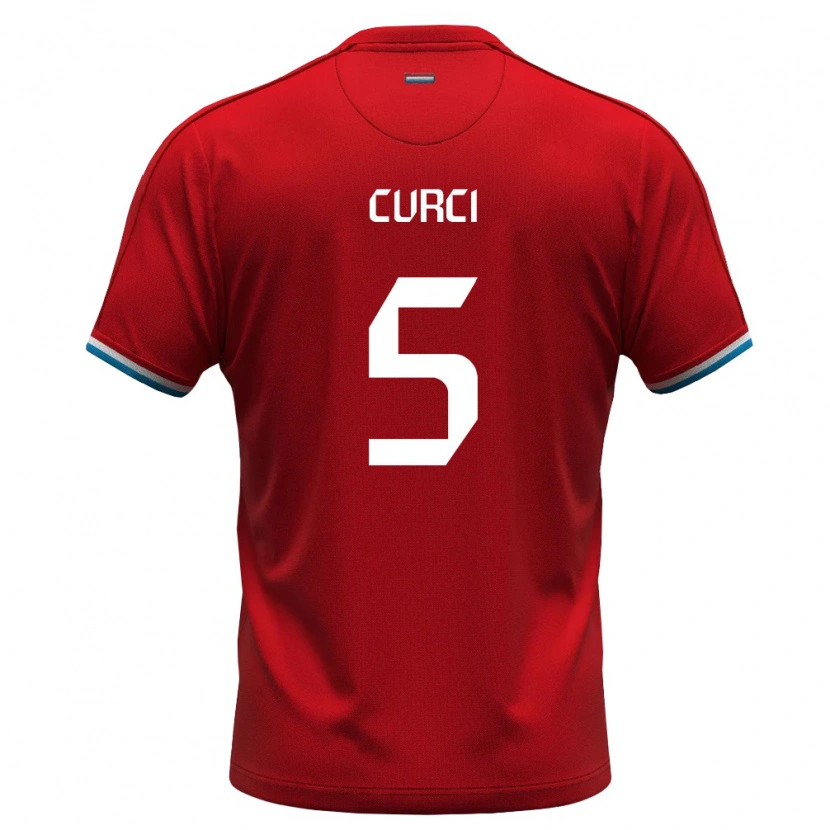 Danxen Women Luxembourg Alessio Curci #5 Red White Blue Home Jersey 26-28 T-Shirt