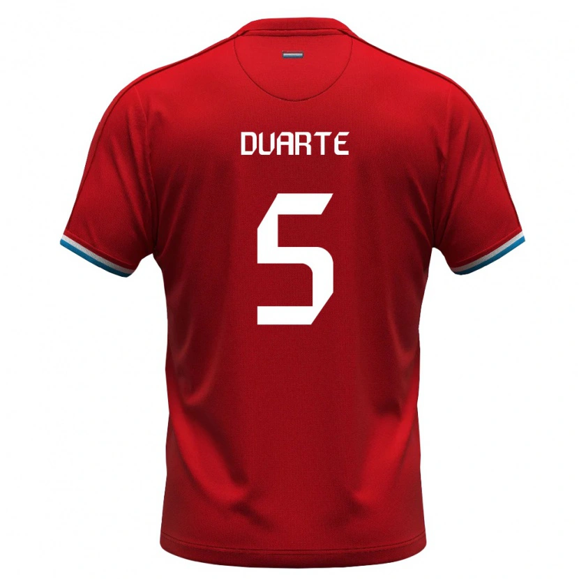 Danxen Women Luxembourg Enzo Duarte #5 Red White Blue Home Jersey 26-28 T-Shirt