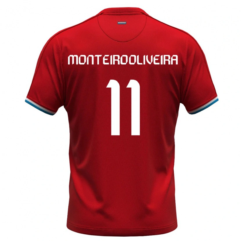 Danxen Women Luxembourg Diego Monteiro Oliveira #11 Red White Blue Home Jersey 26-28 T-Shirt