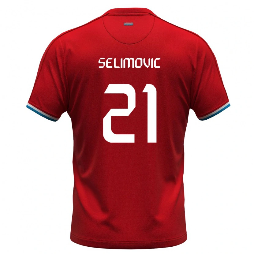 Danxen Women Luxembourg Vahid Selimovic #21 Red White Blue Home Jersey 26-28 T-Shirt