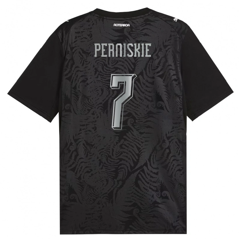 Danxen Women New Zealand Jack Perniskie #7 White Black Gray Home Jersey 26-28 T-Shirt