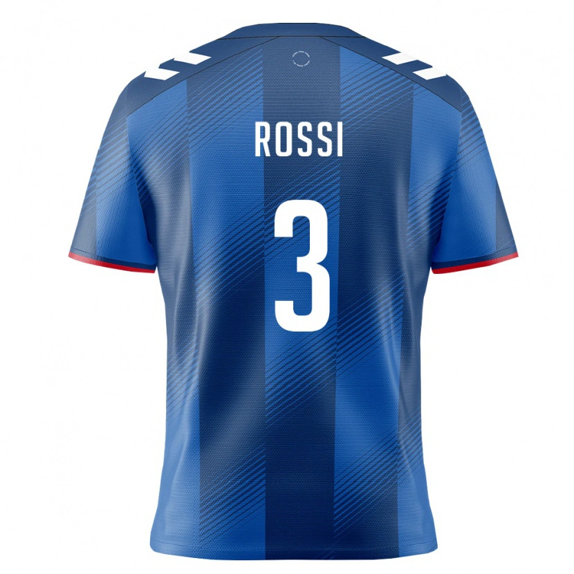 Danxen Women Puerto Rico Diego Rossi #3 Royal Blue Red White Home Jersey 26-28 T-Shirt