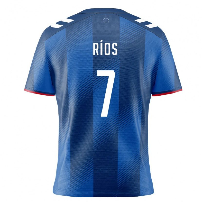 Danxen Women Puerto Rico Edwin Ríos #7 Royal Blue Red White Home Jersey 26-28 T-Shirt