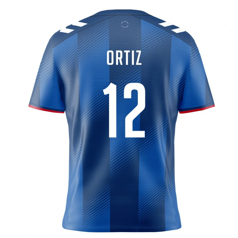 Danxen Women Puerto Rico Gamaliel Ortiz #12 Royal Blue Red White Home Jersey 26-28 T-Shirt