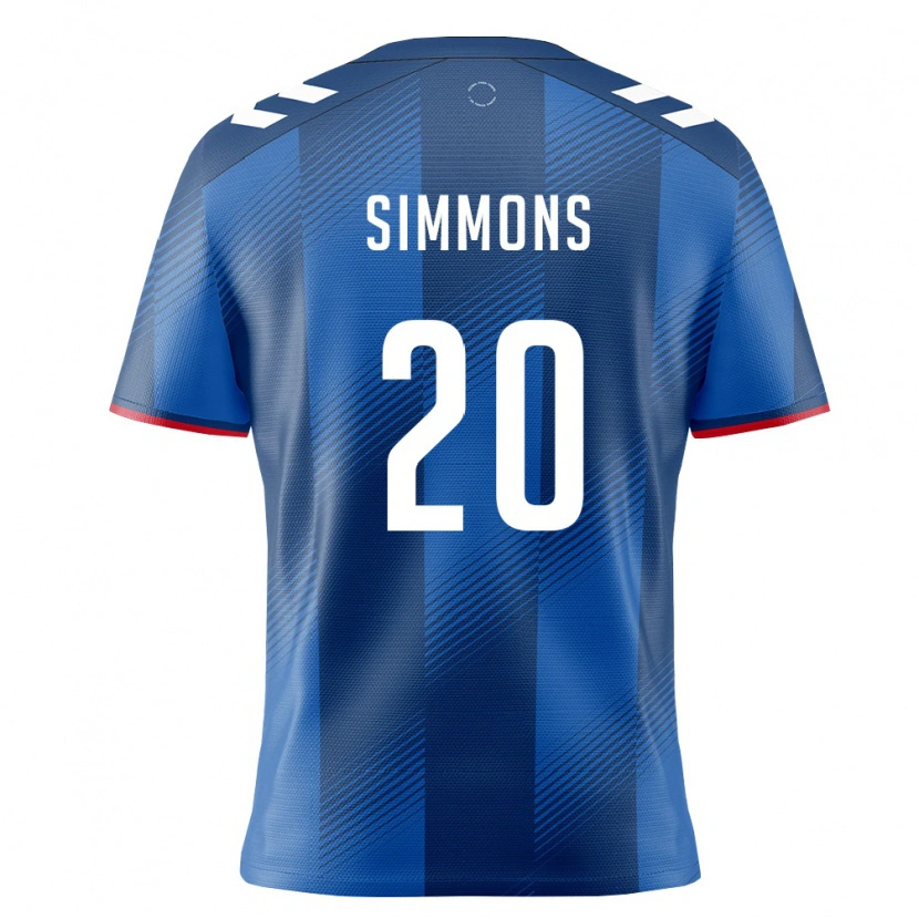 Danxen Women Puerto Rico Caleb Simmons #20 Royal Blue Red White Home Jersey 26-28 T-Shirt