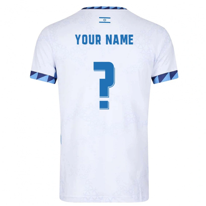 Danxen Women Israel Your Name #0 White Light Blue Home Jersey 26-28 T-Shirt