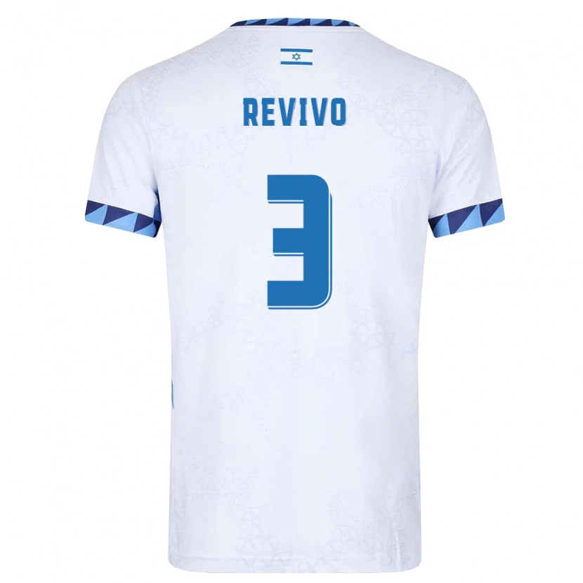 Danxen Women Israel Roy Revivo #3 White Light Blue Home Jersey 26-28 T-Shirt
