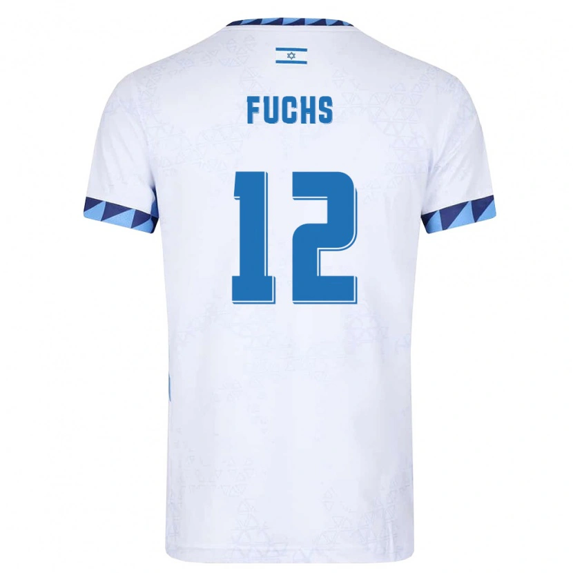 Danxen Women Israel Hadar Fuchs #12 White Light Blue Home Jersey 26-28 T-Shirt