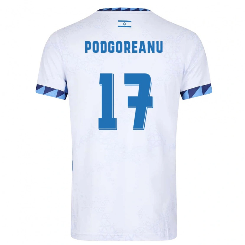 Danxen Women Israel Suf Podgoreanu #17 White Light Blue Home Jersey 26-28 T-Shirt