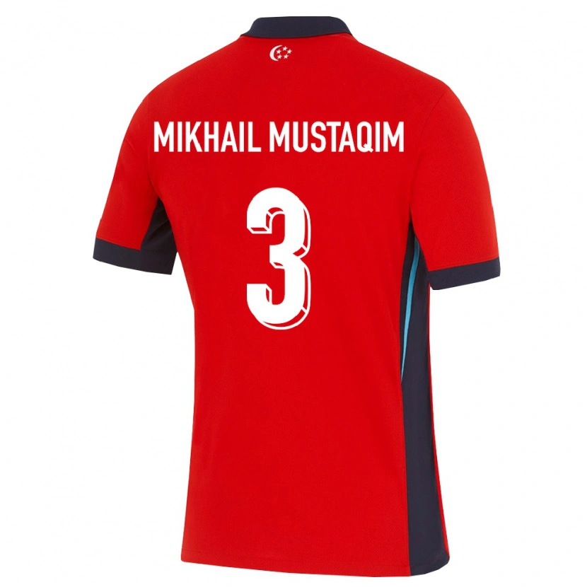 Danxen Women Singapore Ikram Mikhail Mustaqim #3 Red White Black Home Jersey 26-28 T-Shirt