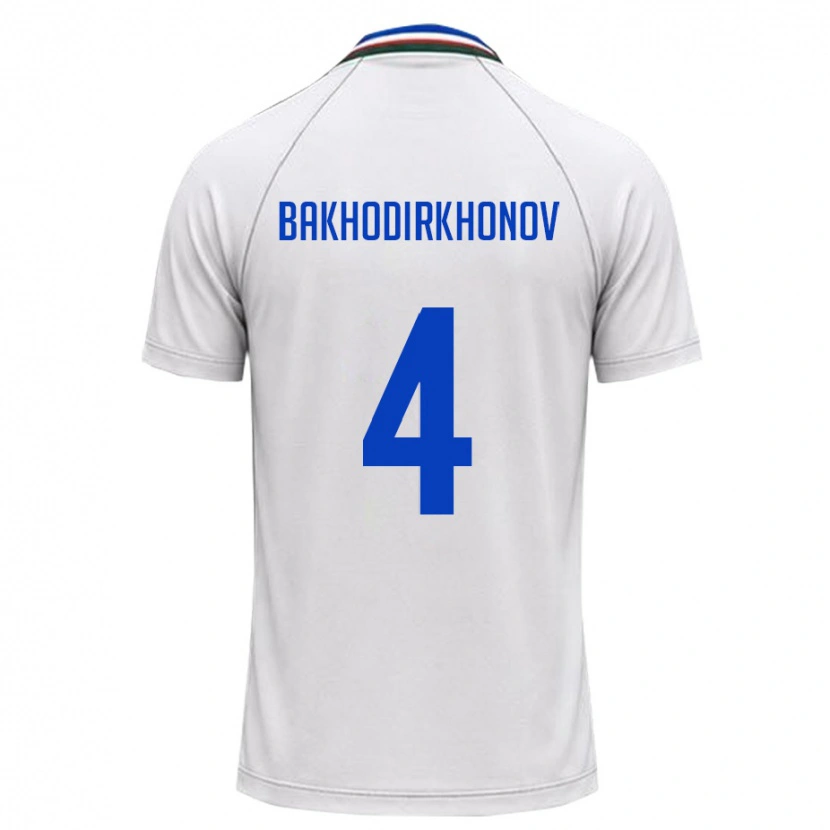 Danxen Women Uzbekistan Muminkhon Bakhodirkhonov #4 White Dark Green Away Jersey 26-28 T-Shirt