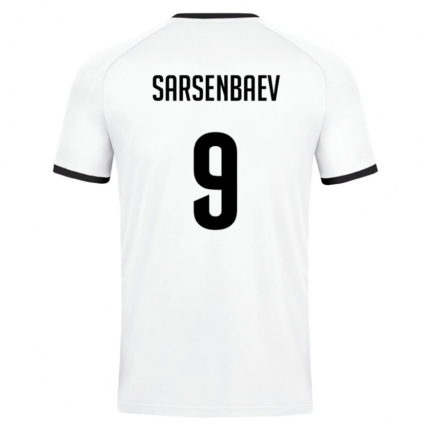 Danxen Women Uzbekistan Nurbek Sarsenbaev #9 White Dark Green Away Jersey 26-28 T-Shirt