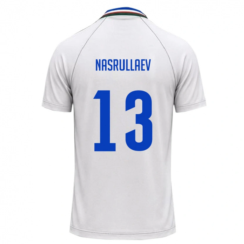 Danxen Women Uzbekistan Sherzod Nasrullaev #13 White Dark Green Away Jersey 26-28 T-Shirt