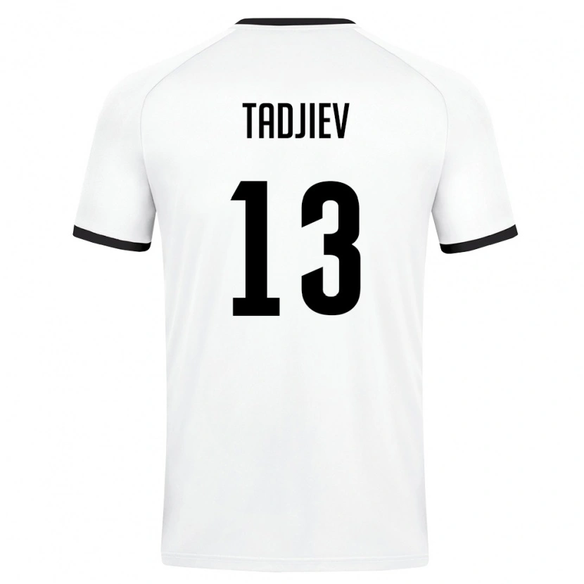 Danxen Women Uzbekistan Diyorbek Tadjiev #13 White Dark Green Away Jersey 26-28 T-Shirt
