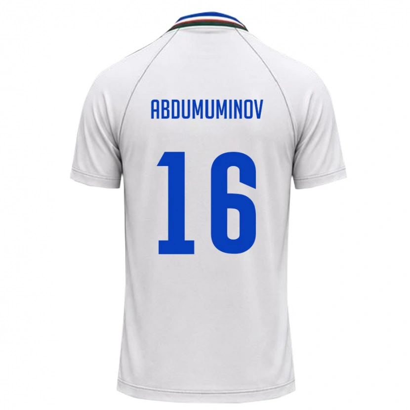 Danxen Women Uzbekistan Azizbek Abdumuminov #16 White Dark Green Away Jersey 26-28 T-Shirt