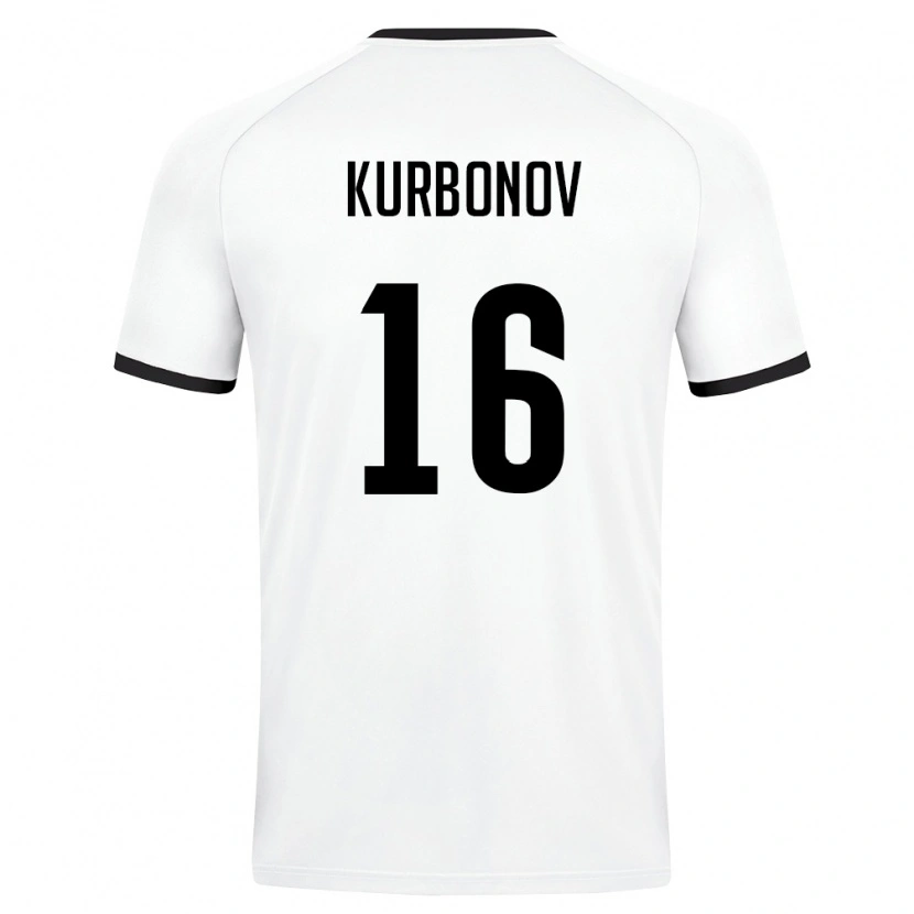 Danxen Women Uzbekistan Bilol Kurbonov #16 White Dark Green Away Jersey 26-28 T-Shirt