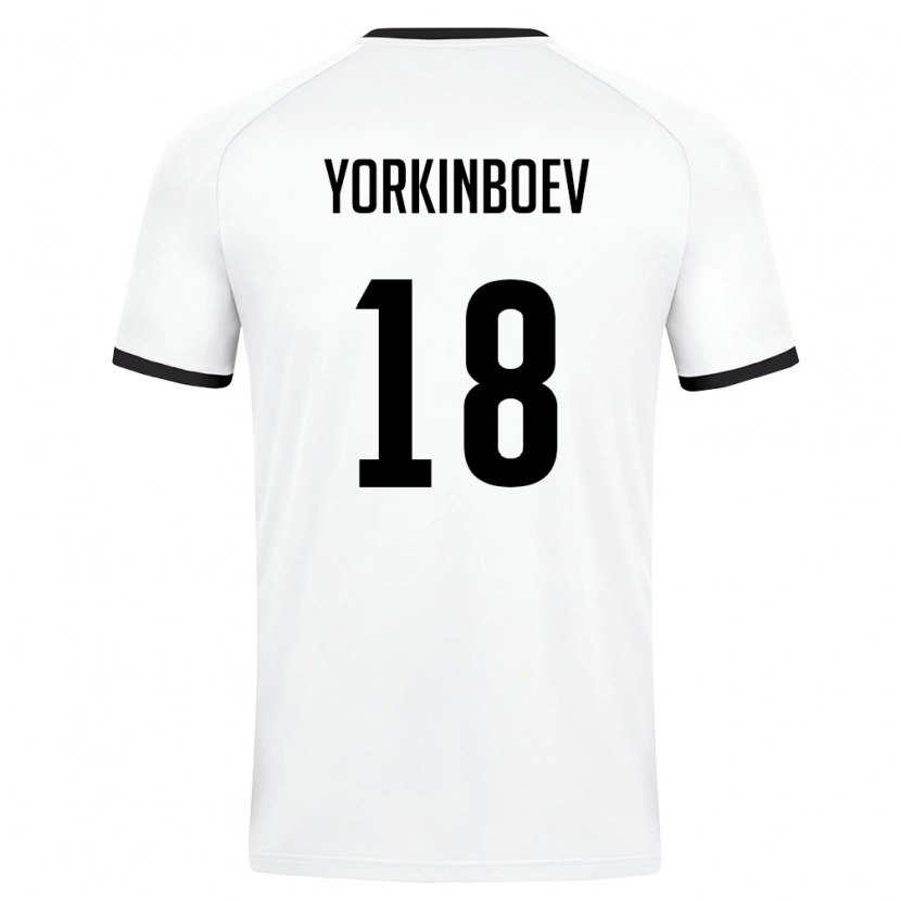 Danxen Women Uzbekistan Shokhzhakhon Yorkinboev #18 White Dark Green Away Jersey 26-28 T-Shirt
