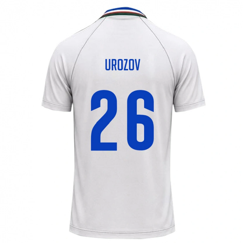 Danxen Women Uzbekistan Jakhongir Urozov #26 White Dark Green Away Jersey 26-28 T-Shirt