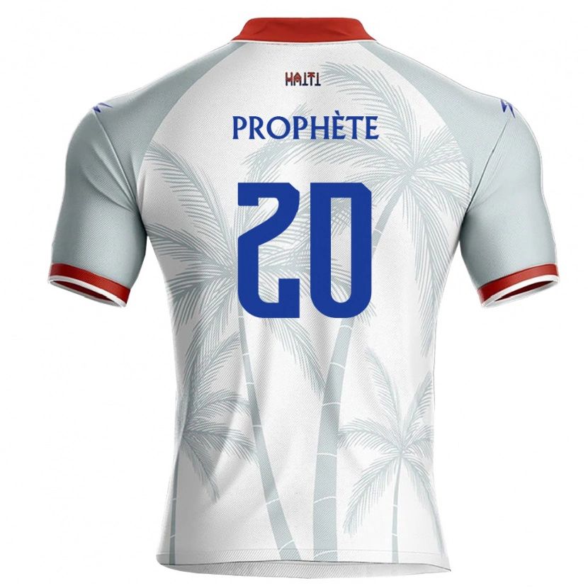Danxen Women Haiti Macenat Prophète #20 White Red Gray Away Jersey 26-28 T-Shirt