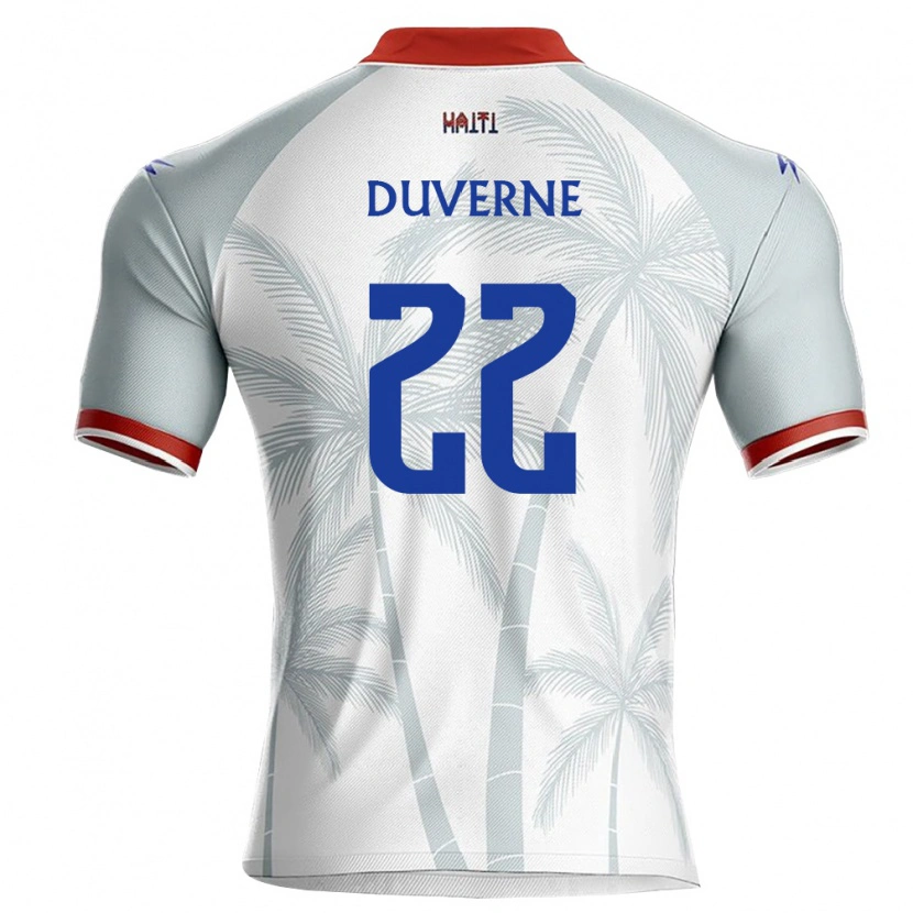Danxen Women Haiti Jean-Kévin Duverne #22 White Red Gray Away Jersey 26-28 T-Shirt