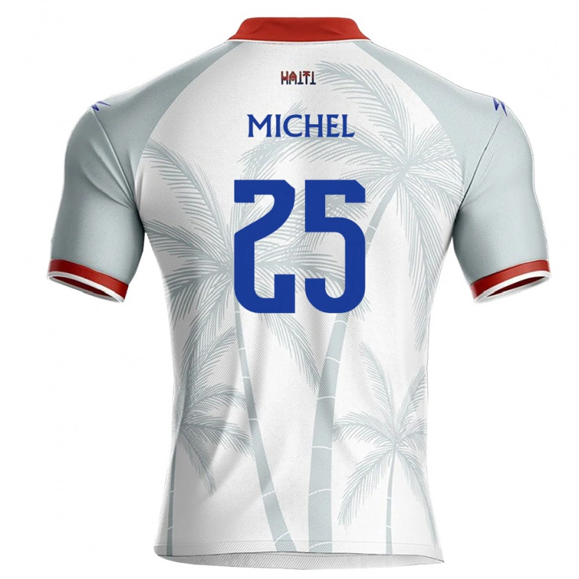 Danxen Women Haiti Téo James Michel #25 White Red Gray Away Jersey 26-28 T-Shirt