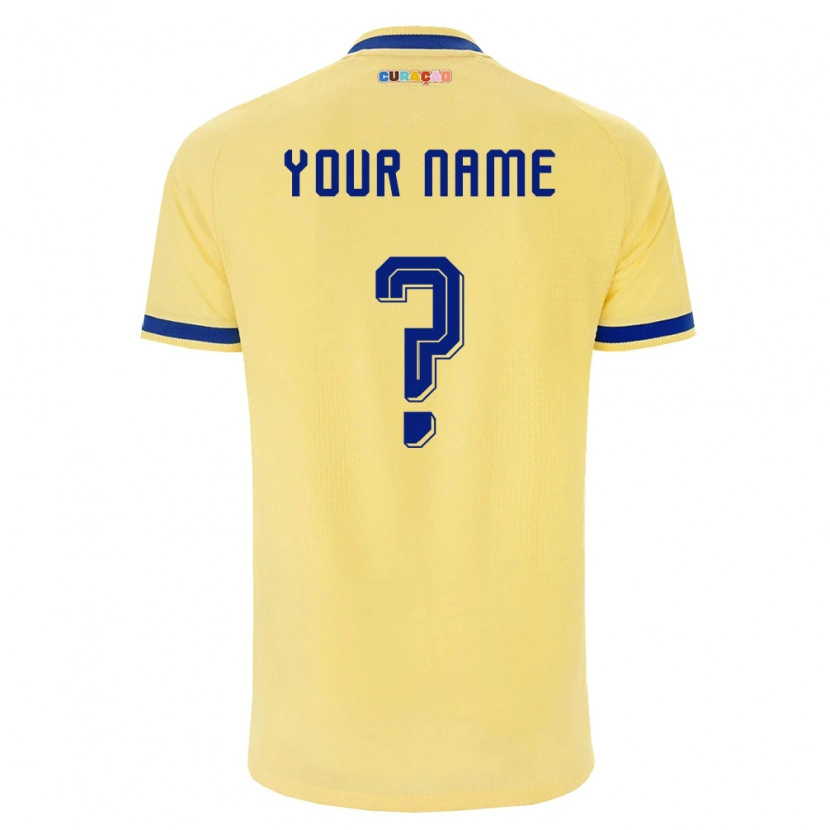 Danxen Women Curaçao Your Name #0 Yellow Navy Pink Away Jersey 26-28 T-Shirt